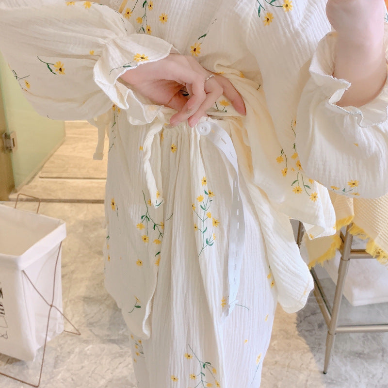 Thin Kimono Nursing Pajamas Maternity Postpartum Feeding Maternity Home Wear - Kreeam