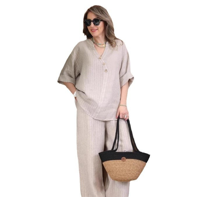 European And American Women's Clothing Casual Top Pants - Kreeam