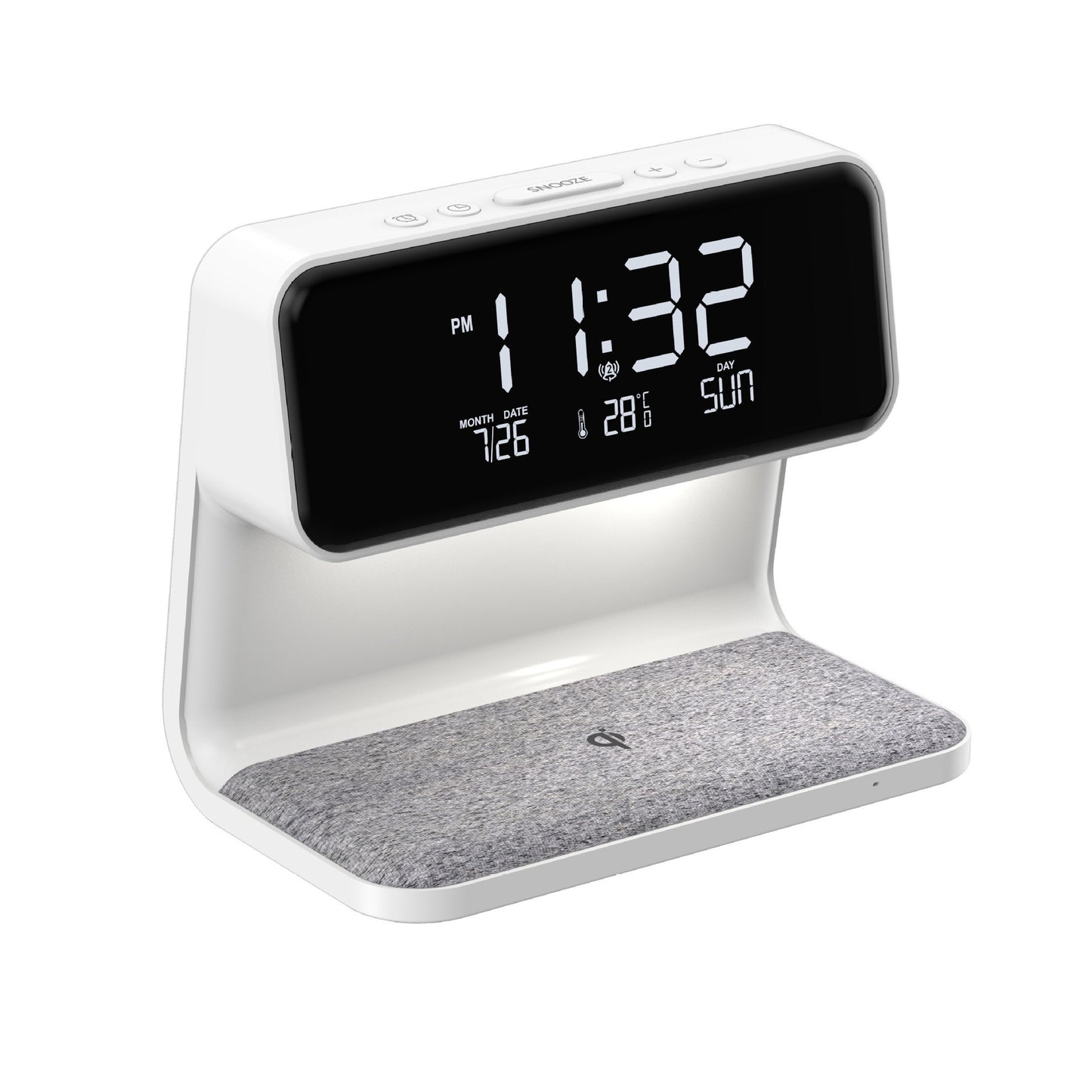 Creative 3 In 1 Bedside Lamp Wireless Charging LCD Screen Alarm Clock Wireless Phone Charger - Kreeam