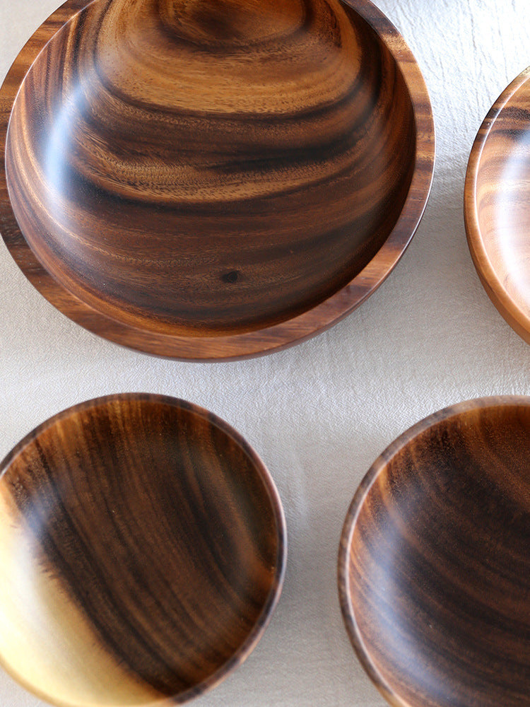 Kitchen Natural Wooden Bowl Household Fruit Bowl Salad Bowl For Home Restaurant Food Container Wooden Utensils Note The Size Hot - Kreeam