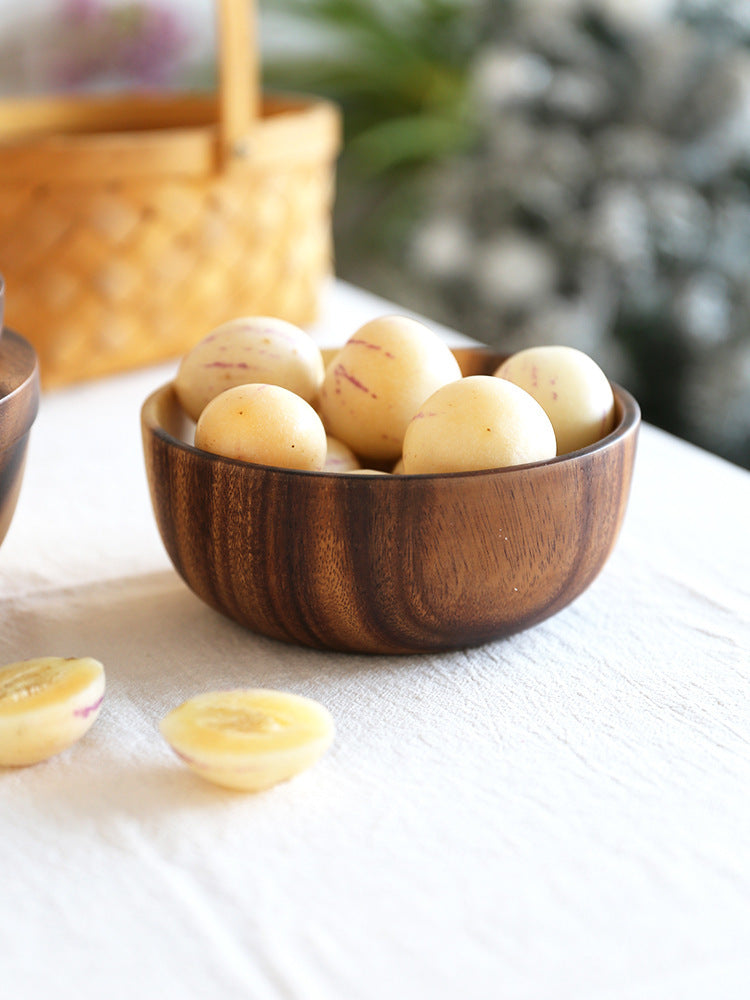Kitchen Natural Wooden Bowl Household Fruit Bowl Salad Bowl For Home Restaurant Food Container Wooden Utensils Note The Size Hot - Kreeam