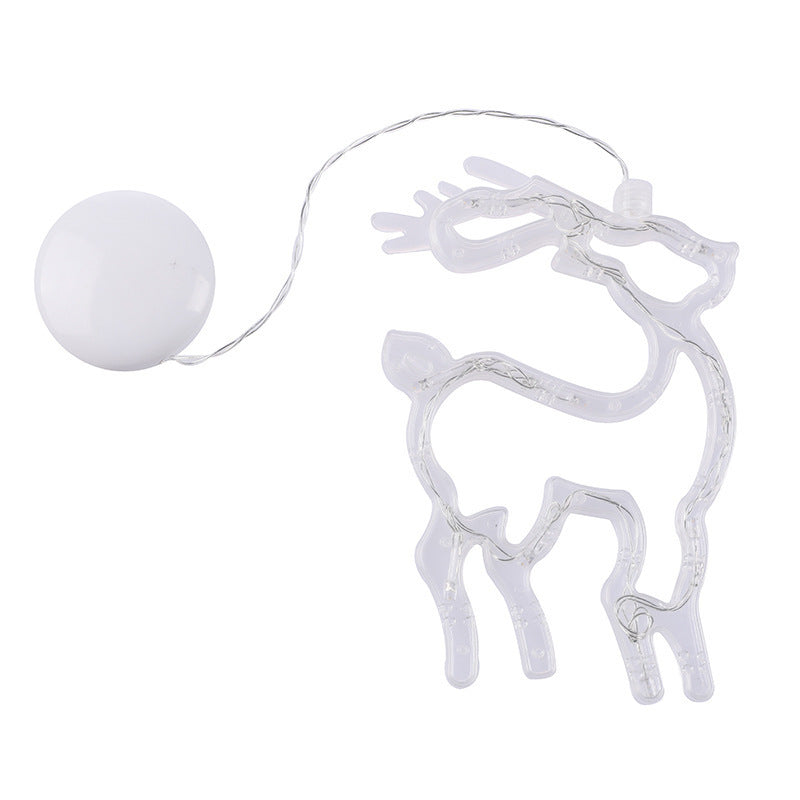 Christmas LED Suction Cup Chandelier Santa Claus Elk Snowman Lights Holiday Party Window Decor Lamps Battery Powered - Kreeam