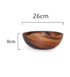 Kitchen Natural Wooden Bowl Household Fruit Bowl Salad Bowl For Home Restaurant Food Container Wooden Utensils Note The Size Hot - Kreeam