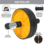 Premium Abs Roller for Men & Women Abs Workout Equipment for Abdominal Ab Roller Home Exercise Equipment with Knee Mat -(Yellow & Black) - Kreeam