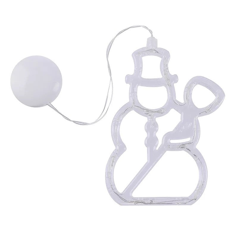 Christmas LED Suction Cup Chandelier Santa Claus Elk Snowman Lights Holiday Party Window Decor Lamps Battery Powered - Kreeam