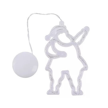 Christmas LED Suction Cup Chandelier Santa Claus Elk Snowman Lights Holiday Party Window Decor Lamps Battery Powered - Kreeam