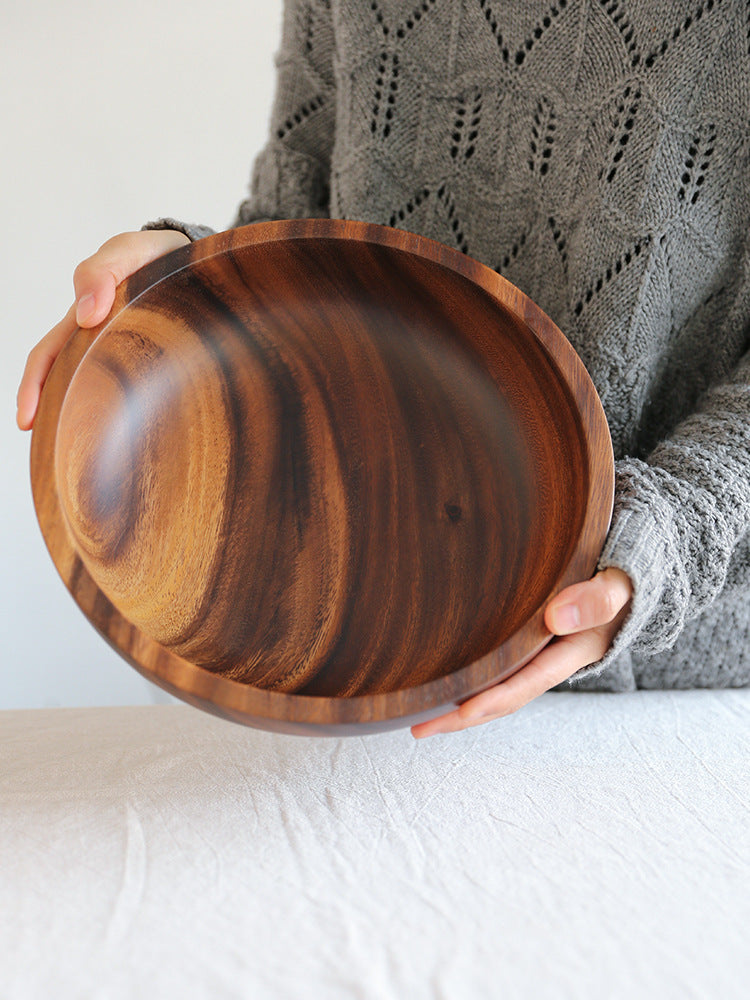 Kitchen Natural Wooden Bowl Household Fruit Bowl Salad Bowl For Home Restaurant Food Container Wooden Utensils Note The Size Hot - Kreeam