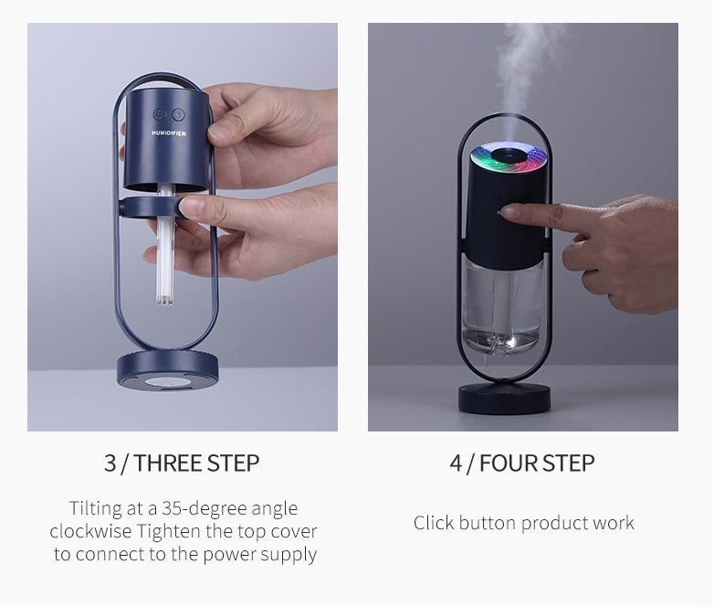 Magic Shadow USB Air Humidifier For Home With Projection Night Lights Ultrasonic Car Mist Maker Mini Office Air Purifier - Kreeam
