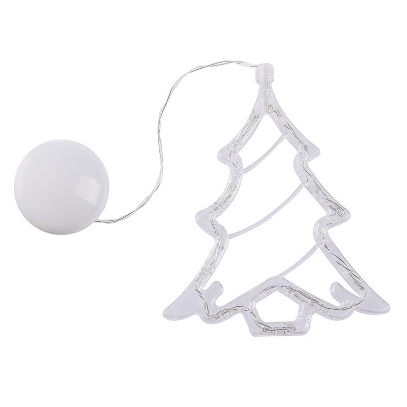 Christmas LED Suction Cup Chandelier Santa Claus Elk Snowman Lights Holiday Party Window Decor Lamps Battery Powered - Kreeam