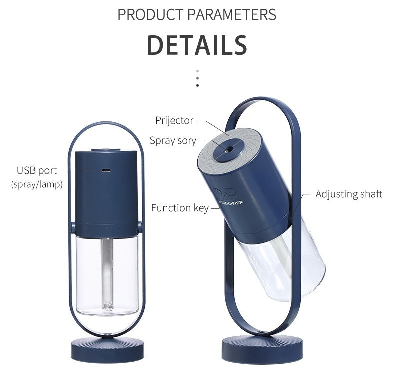 Magic Shadow USB Air Humidifier For Home With Projection Night Lights Ultrasonic Car Mist Maker Mini Office Air Purifier - Kreeam