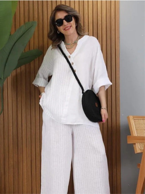 European And American Women's Clothing Casual Top Pants - Kreeam