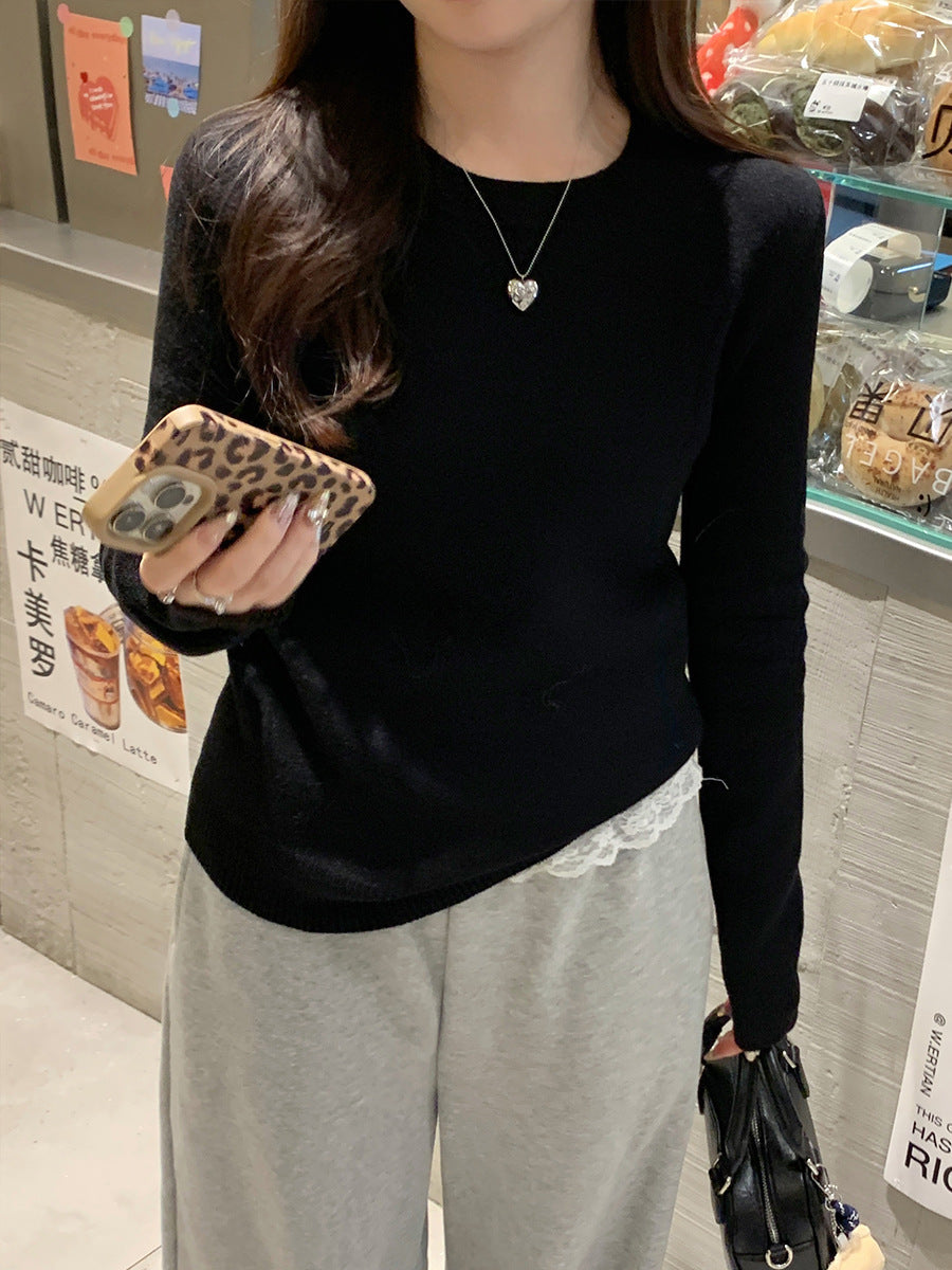 Round Neck Cashmere Sweater Women's Thick Retro - Kreeam